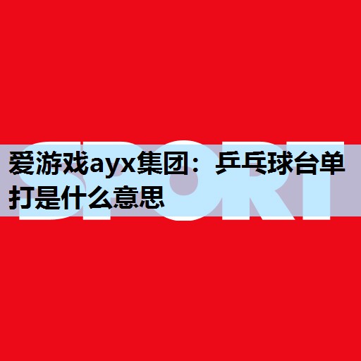 爱游戏ayx集团：乒乓球台单打是什么意思